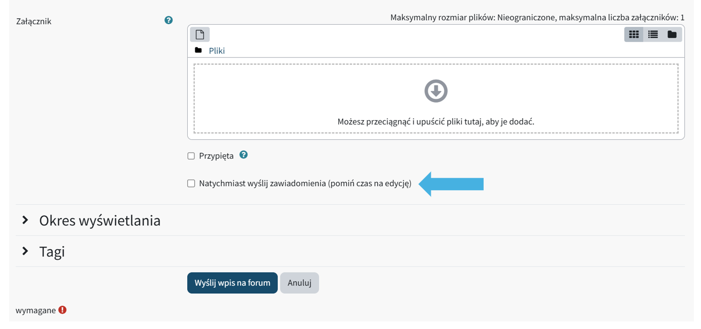 Widok platformy po zalogowaniu się