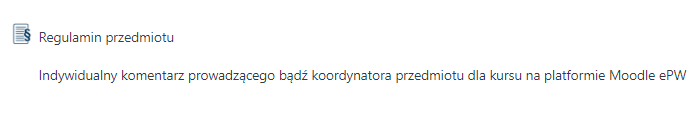 Przykład działania opcji Wyświetl na stronie kursu.