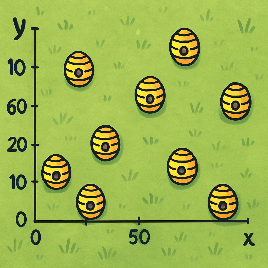 gniazda os na łące
